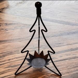 PartyLite Black Metal Holiday Tree Candle Holder